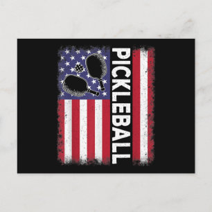 Pickleball American Flag Funny Pickleball Lover Vi Feiertagspostkarte