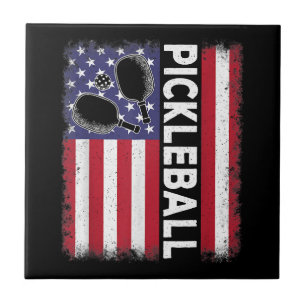 Pickleball American Flag Funny Pickleball Lover Vi Fliese