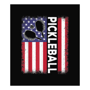Pickleball American Flag Funny Pickleball Lover Vi Fotodruck