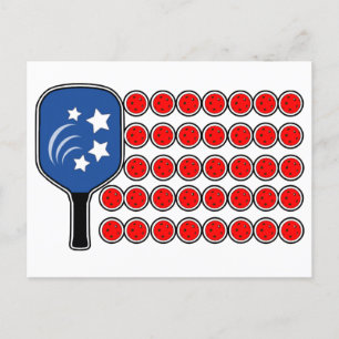 Pickleball American Flag Independence Day Postkarte