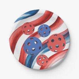 Pickleball  American themed for 4th July  Pappteller