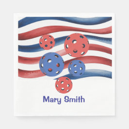 Pickleball  American themed for 4th July  Serviette