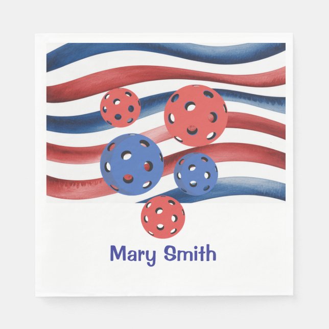 Pickleball  American themed for 4th July  Serviette (Vorderseite)