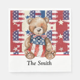 Pickleball American themed für 4. Juli Serviette