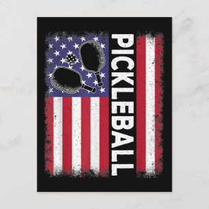 Pickleball Amerikanische Flagge Lustiger Picklebal Begleitkarte