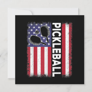 Pickleball Amerikanische Flagge Lustiger Picklebal Einladung