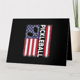 Pickleball Amerikanische Flagge Lustiger Picklebal Karte