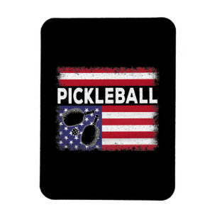 Pickleball Amerikanische Flagge Lustiger Picklebal Magnet