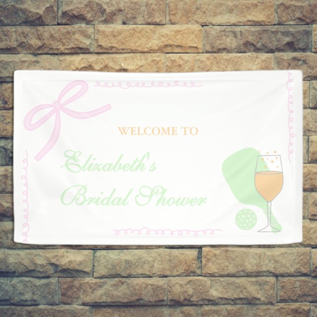 Pickleball and Prosecco Bridal Shower Banner (Von Creator hochgeladen)
