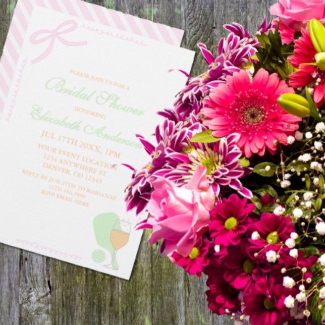 Pickleball and Prosecco Bridal Shower Einladung (Von Creator hochgeladen)