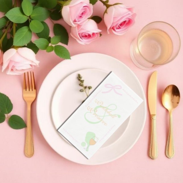 Pickleball and Prosecco Bridal Shower Serviette (Von Creator hochgeladen)