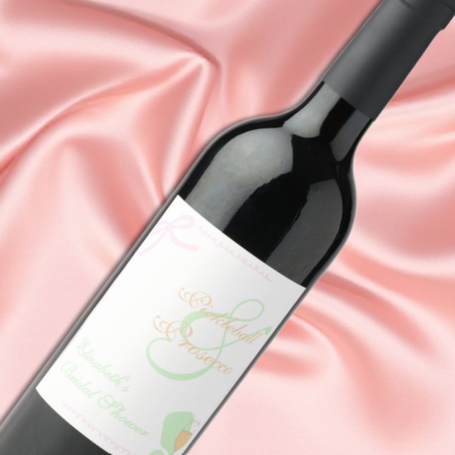 Pickleball and Prosecco Bridal Shower Weinetikett (Von Creator hochgeladen)