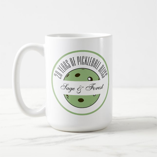 Pickleball Anniversary Sage Pickleball Personalisi Kaffeetasse (Links)
