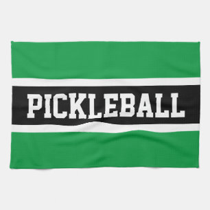 PICKLEBALL Athletic Bright Green Black Stripes Geschirrtuch