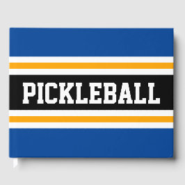 PICKLEBALL Athletic Navy Blue Black Racing Stripes Gästebuch