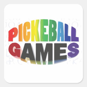 Pickleball-Aufkleber Quadratischer Aufkleber