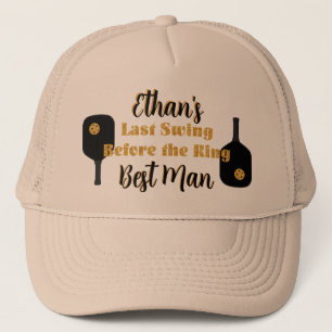 Pickleball Bachelor Party Black Gold Personalisier Truckerkappe