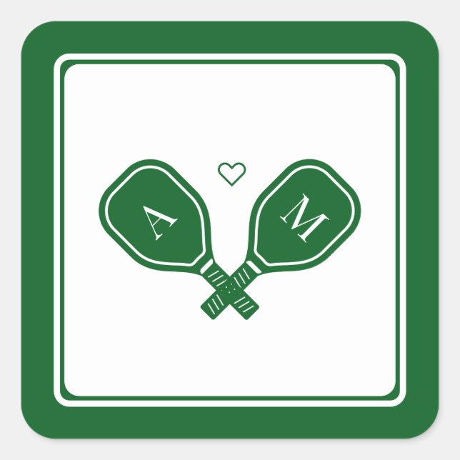 Pickleball Bachelorette Quadratischer Aufkleber (Vorderseite)