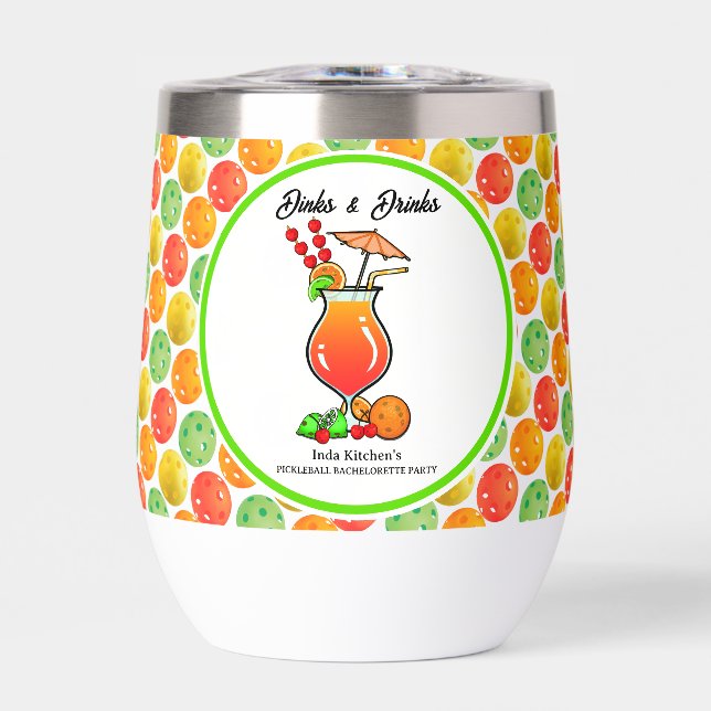 Pickleball Bachelorette Wedding Dinks & Drinks (Vorderseite)
