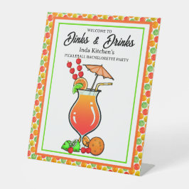 Pickleball Bachelorette Wedding Dinks & Drinks Sockelschild