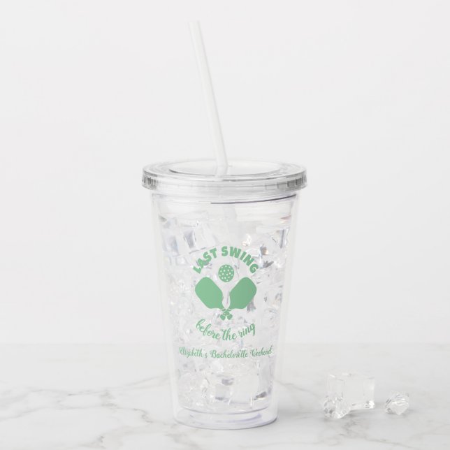 Pickleball Bachelorette Weekend Acryltrinkbecher (Vorderseite Ice)