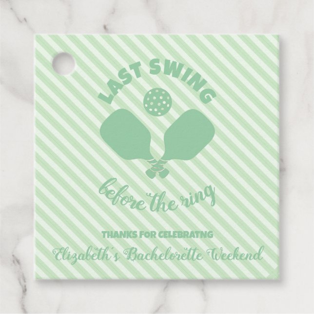 Pickleball Bachelorette Weekend Geschenkanhänger (Vorderseite)