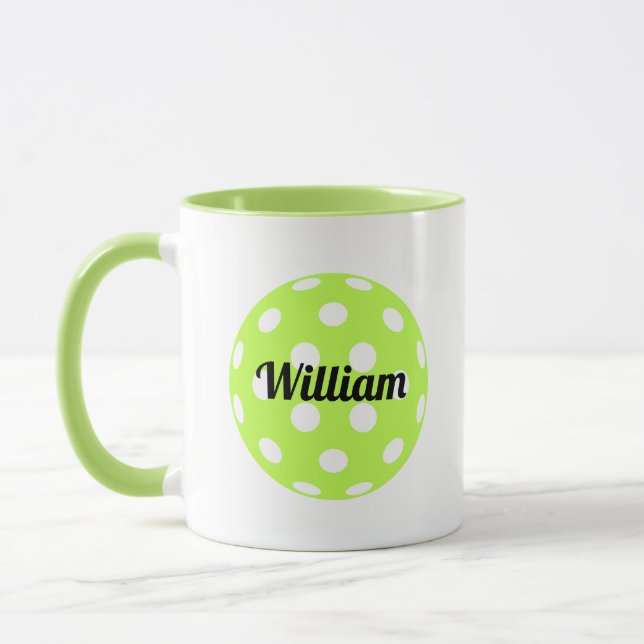 Pickleball Ball Personalisiert Name Green Tasse (Links)