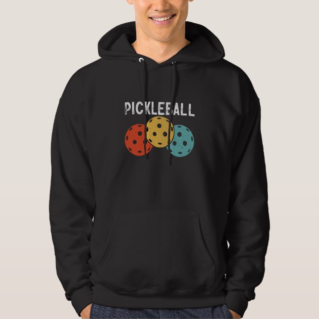 Pickleball Ball Retro Vintage 70's 80's  12 Hoodie (Vorderseite)