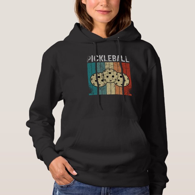Pickleball Ball Retro Vintage 70's 80's Hoodie (Vorderseite)