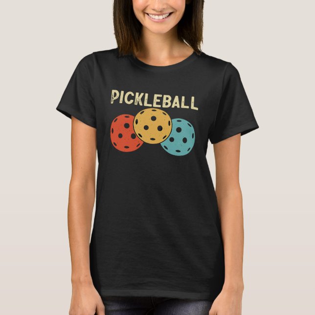 Pickleball  Ball Retro Vintage 70's 80's T-Shirt (Vorderseite)