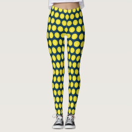 Pickleball Balls Gelb Blau Gemustert Leggings