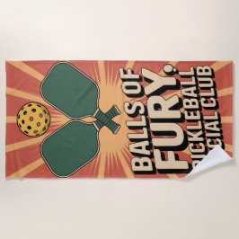 Pickleball Balls of Fury Social Club Strandtuch