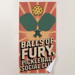 Pickleball Balls of Fury Social Club Strandtuch