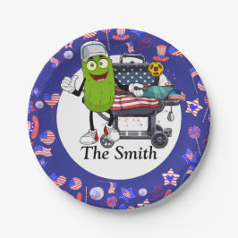 Pickleball Barbecue 4. Juli Unabhängigkeitstag Pappteller