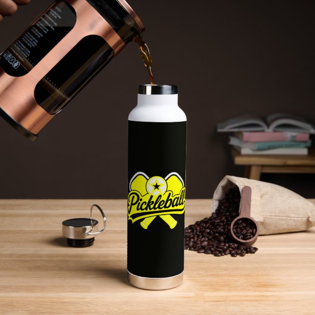 Pickleball-Bekleidung Spieler Trinkflasche (Kaffee (gedreht))