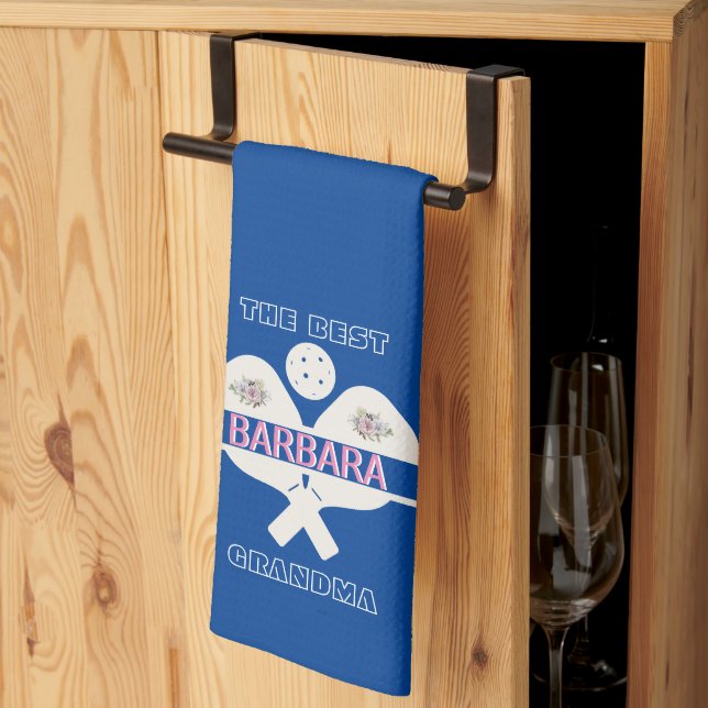 Pickleball Best Grandma Floral Paddle Geschirrtuch (Drittel gefaltet)