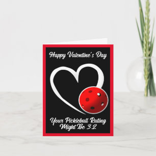 Pickleball Bewertung Valentine Heart Blue Pickleba Karte