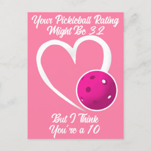 Pickleball Bewertung Valentine Heart Magentine Ros Postkarte