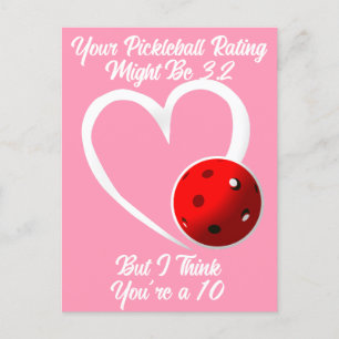 Pickleball Bewertung Valentinsherz Rot Pink Postkarte