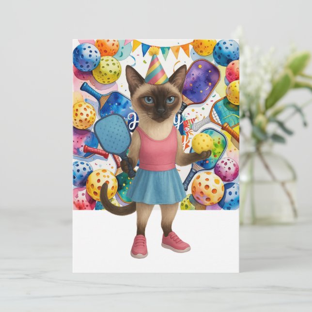 Pickleball Birthday Gruß (Stehend Vorderseite)