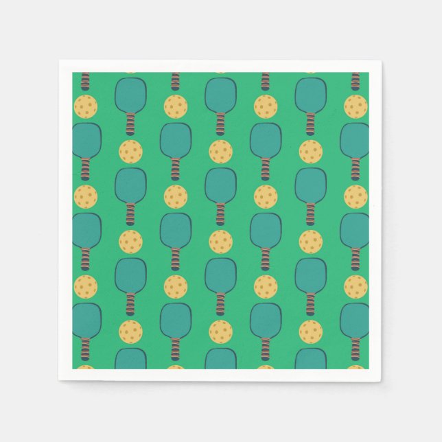 Pickleball Birthday Party Green Serviette (Vorderseite)