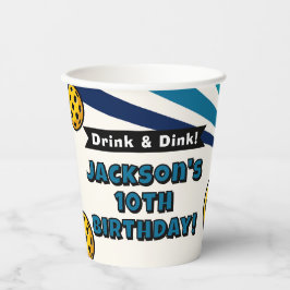 Pickleball Birthday Party Retro Vintag Player Pappbecher