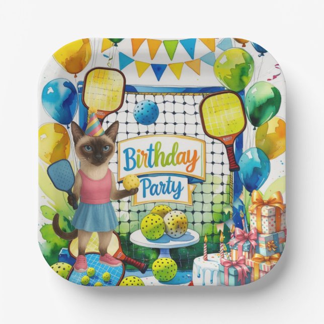 Pickleball Birthday Party thematisch Pappteller (Vorderseite)
