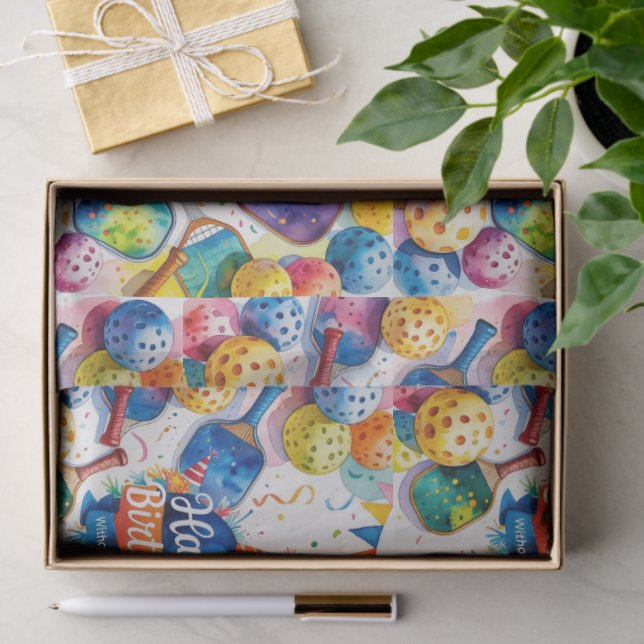 Pickleball Birthday themed Seidenpapier (Geschenk)