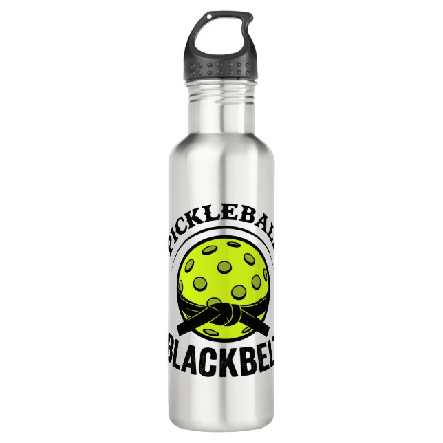 Pickleball Blackbelt - Funny Pickleball Master Edelstahlflasche (Vorderseite)