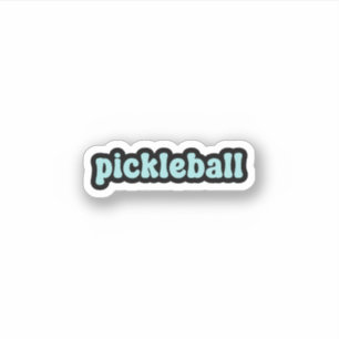 Pickleball Blue Retro Text Aufkleber
