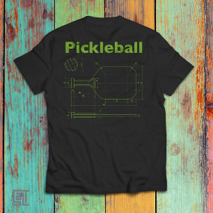Pickleball Blueprint Paddle Design  Lustiges Retro T-Shirt