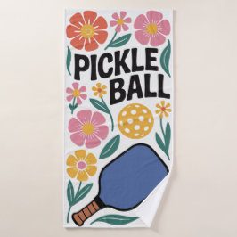 Pickleball Blume Paddle-Geschenk Badehandtuch