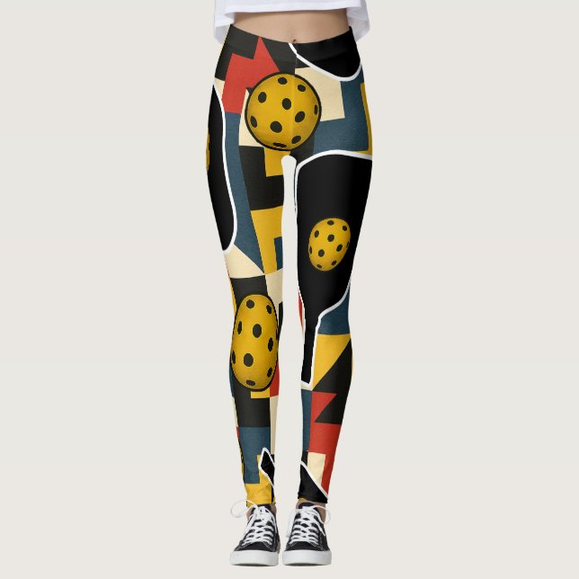 Pickleball Bold Van Doesburg Komposition Leggings (Vorderseite)