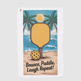Pickleball Bounce Paddle Laugh Wiederholung Urlaub Golfhandtuch
